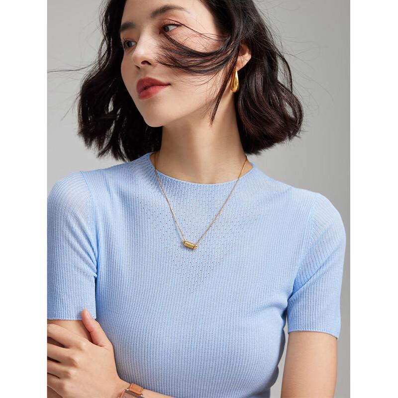 Women's Backless Breathable Knit Short Sleeve T-Shirt