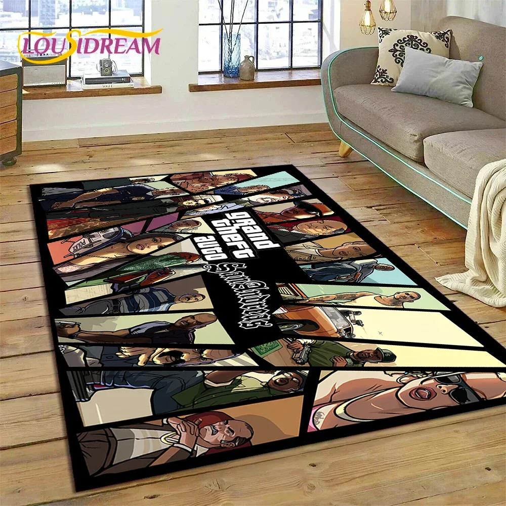 

3D Игровой ковер Grand Theft Auto (GTA) для Геймера, Ковер для Спальни, Гостиной, Декор для Домашнего Дивана, Большой Декоративный Напольный Коврик для Игр Детей 40x60cm( 15x23in )