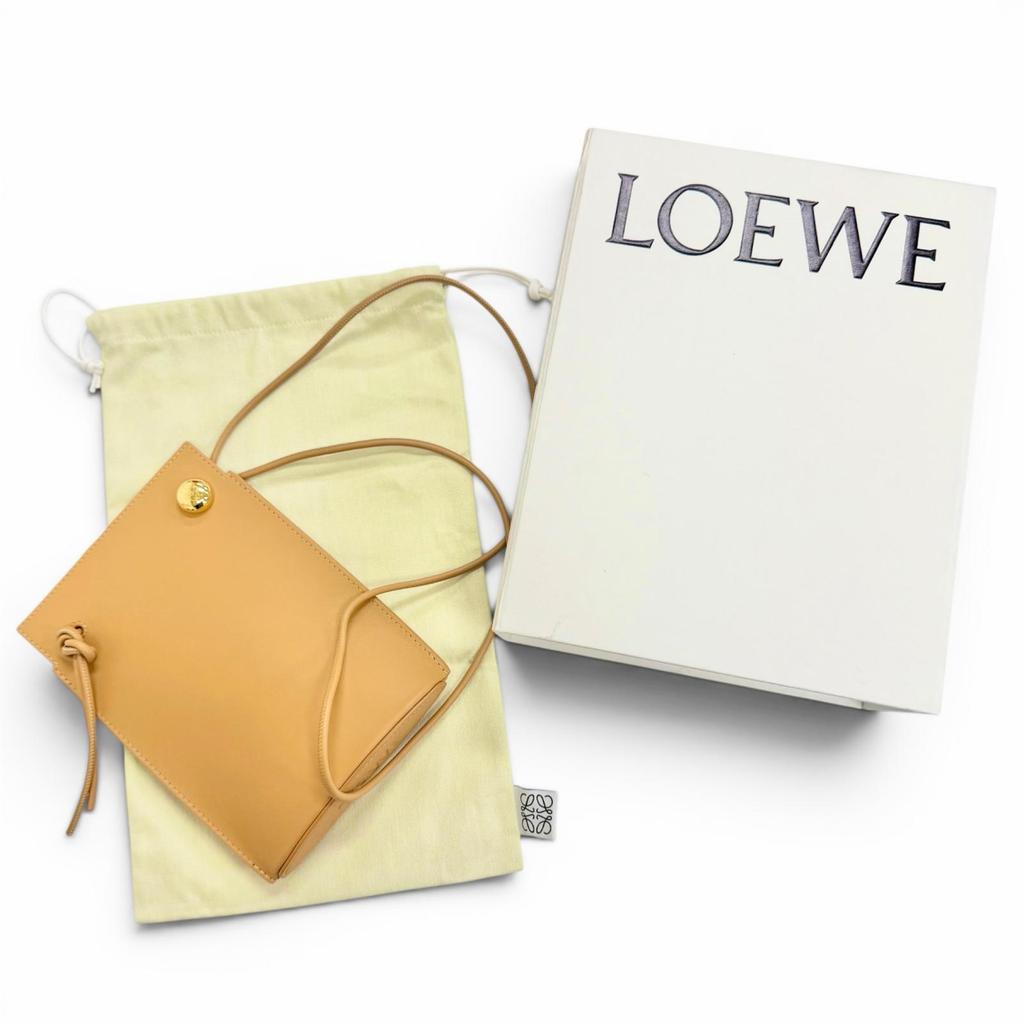 Pristine LOEWE Shoulder Bag Pebble Dice Pocket Anagram Metal warm CPBPR12X01 Used