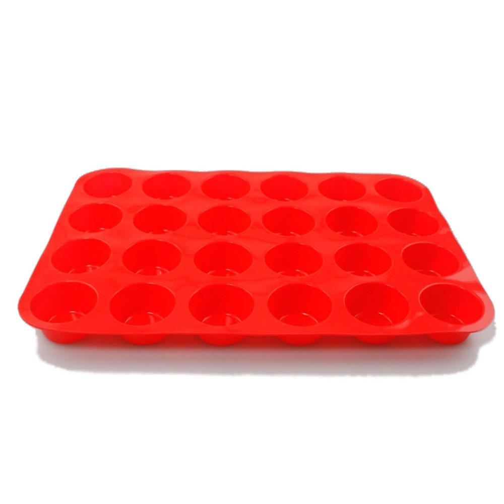 (Nikita) 24 Cavity Mini Muffin Silicone Soap Cookies Cupcake Bakeware Pan Tray Mould