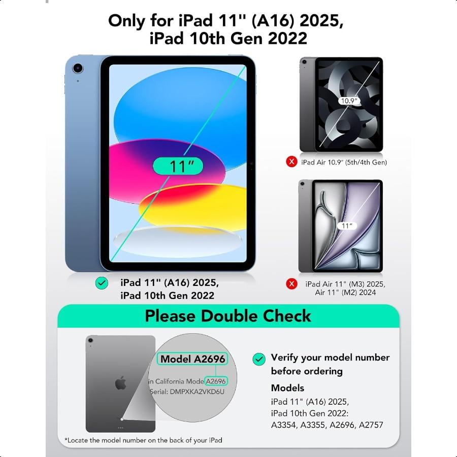 

2 шт. Защитная пленка для экрана для iPad 11-го 10-го поколения A16 11 10,9 дюйма 2025 2025 9H Закаленное стекло с лотком UltraFit Appl United States