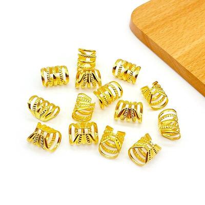 10–30 Stück Gold/Silber Metall Dreadlocks Perlen für Zöpfe Schlauchringe Haarperlen für Dreadlocks Verstellbarer Haarzopf
