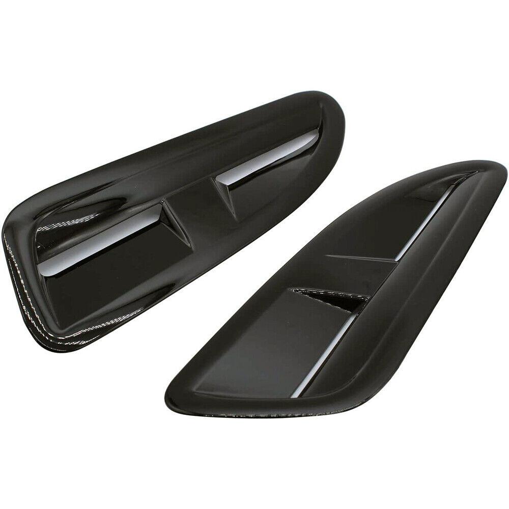 2Pcs Car Gloss Black Front Bonnet Vents Cover Trim For Jaguar XKR XK8 Decoration