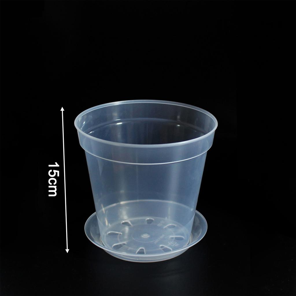 3pcs Home Garden Round Planter Pot Orchid Nursery Container Planter Container Transparent Orchid Container Round Starting Pot