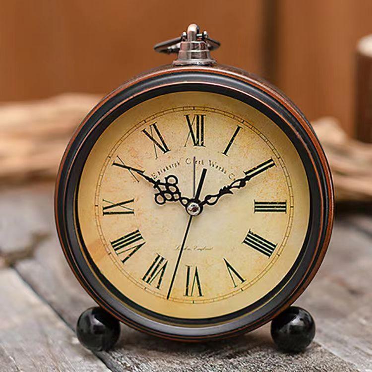 Retro Style Metal Alarm Clock Creative Students Children's Birthday Gifts Bedroom Ornaments Desk Alarm Clock