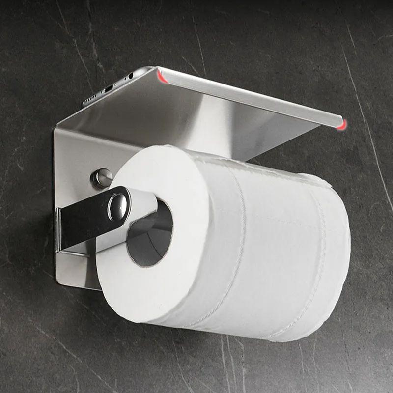 304 Stainless Steel Bathroom Roll Holder Wall Mounted Toilet Paper Towel Rack Mobile Phone Holder Chrome/Black Paper Plane