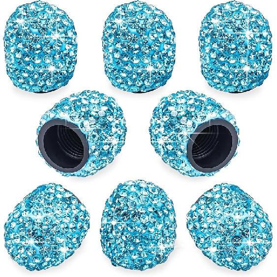 4PCS Bling Crystal Diamond Tire Stem Valve Caps, Dustproof Car Wheel Tire Valve Caps Universal Tire Valve Stem Covers for Cars, SUV, Trucks, Bikes,