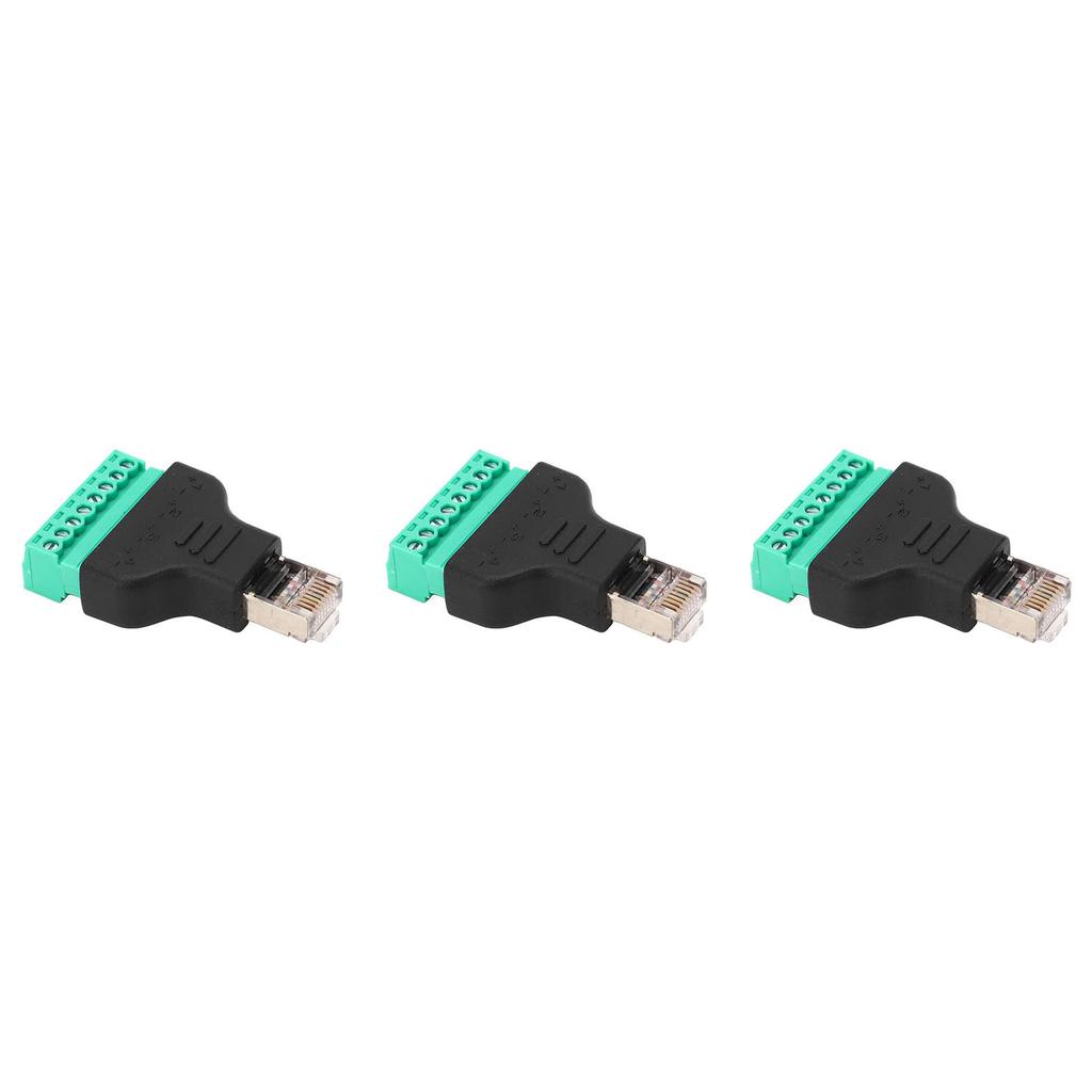 3Pcs RJ45 Screw Terminal Adapter RJ45 Female Thread To 8 Pin Network Connector Welding Free