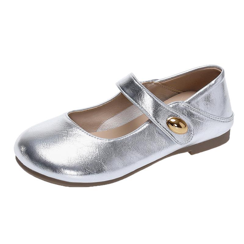 Flache Sohle Retro Rundkopf Kleine Einzelne Schuhe Sommer Mary Jane Lässig Weiche Sohle Flacher Ausschnitt Beanie Schuhe Übergröße Schuhe