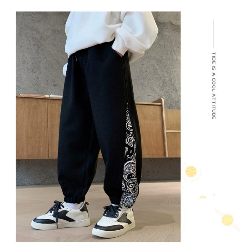 2025 Boys' Fleece-Lined Winter Pants - Stylish One-Piece Sports Trousers for Medium & Large Children