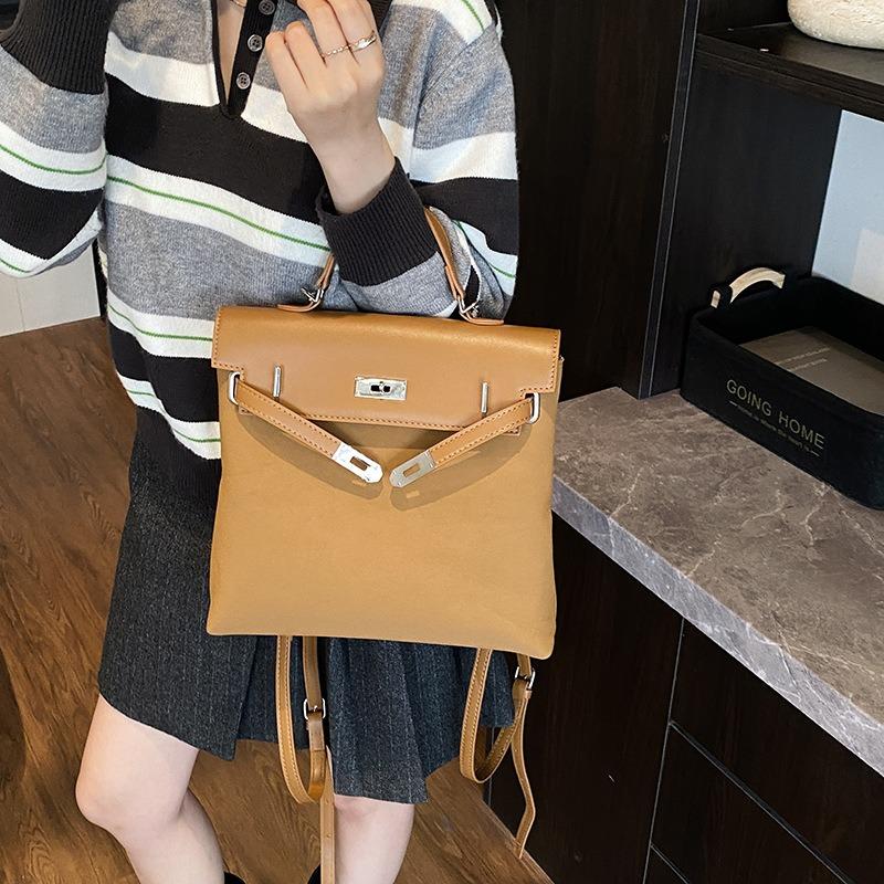 Ryggsekk med retro tekstur høsttrend mote retro ryggsekk bærbar skulderveske