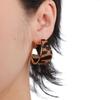 Oversized Retro Leopard Pattern Circular Earrings Artistic Geometric Ear Accessories Statement Jewelry Gift For Her