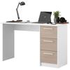 ESSENTIEL Straight Desk - 3 Drawers - Oak and White Decor - W 121.2 X D 55 X H 74.5 Cm -