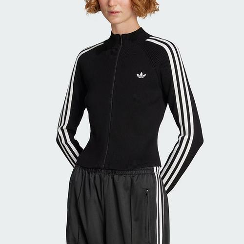 adidas Originály ADICOLOR 3 pruhy úpletová bunda na zip Slim Fit Dámská JY2597