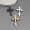 New Style Stainless Steel Cross Brooch and Hollow Ornament Cufflinks for Suit Shirts