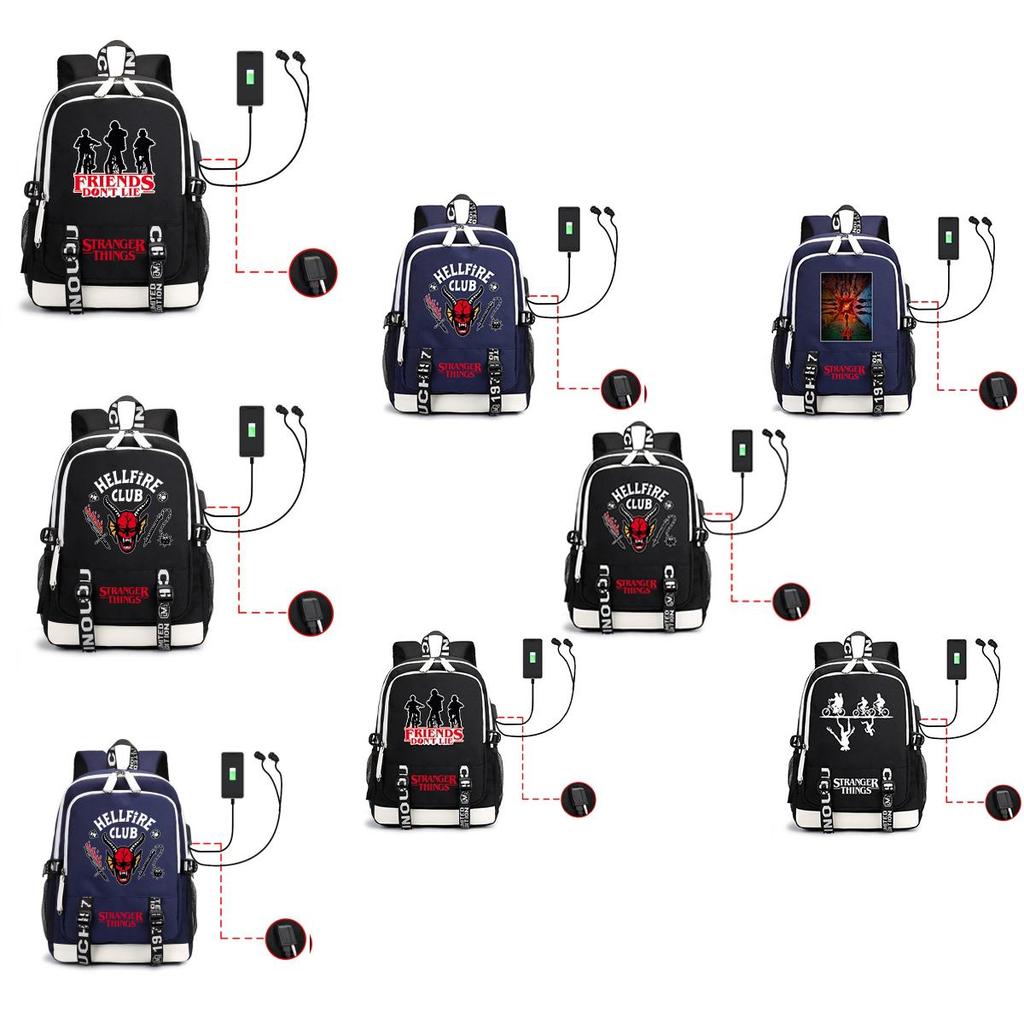 Stranger Things Backpack For Students Lightweight And Durable With Usb Charging