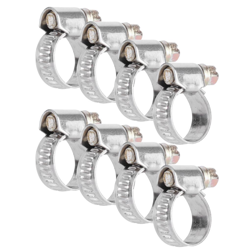 20Pcs Hose Clamp Stainless Steel Rustproof Anticorrosion Sturdy Hose Clip for Motor Vehicles Petrochemicals
