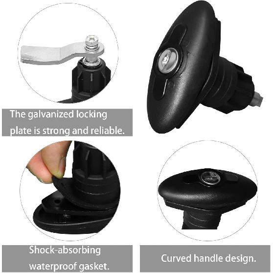2PCS RV Camper Shell Locks, Rv T Handle Lock for Storage Door, Pickup Truck & Boat, Right Keyed Alike Black Zinc Alloy Lock Body