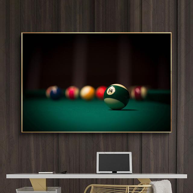 Vintage Bilardo Duvar Resimleri Snooker Tuval Boyama Duvar Sanatı Modern Spor Posterleri Baskılar Oturma Odası Kulübü Duvar Dekor için