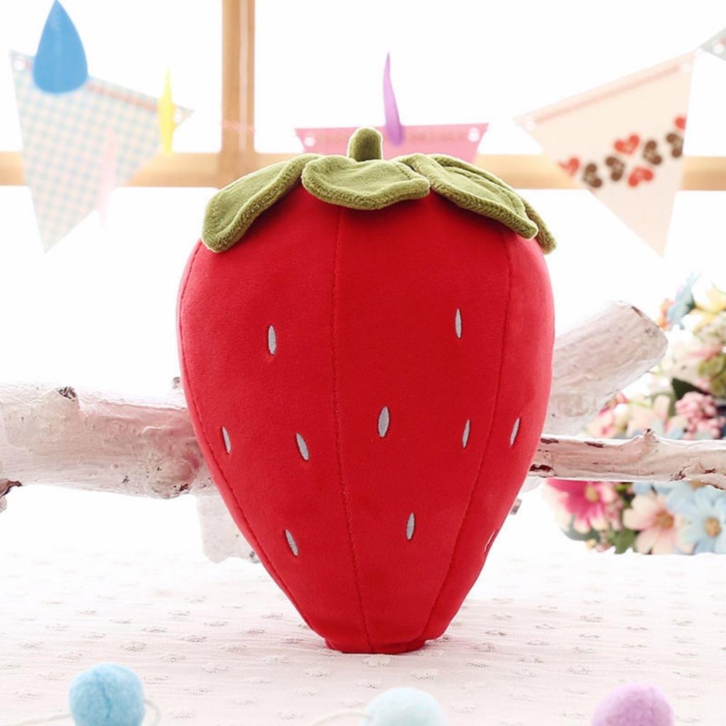 Itisyou Strawberry Shaped Plush Food Cushion Pillow, Soft and Cute Fruit Ornament, Perfect As a Birthday Gift or Decorative Item