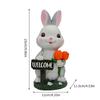 Solar Garden Rabbit Statues Outdoor Bunnies Figurine Decorations for Patios Yard Lawn Ornament Easter Housewarmings Gift