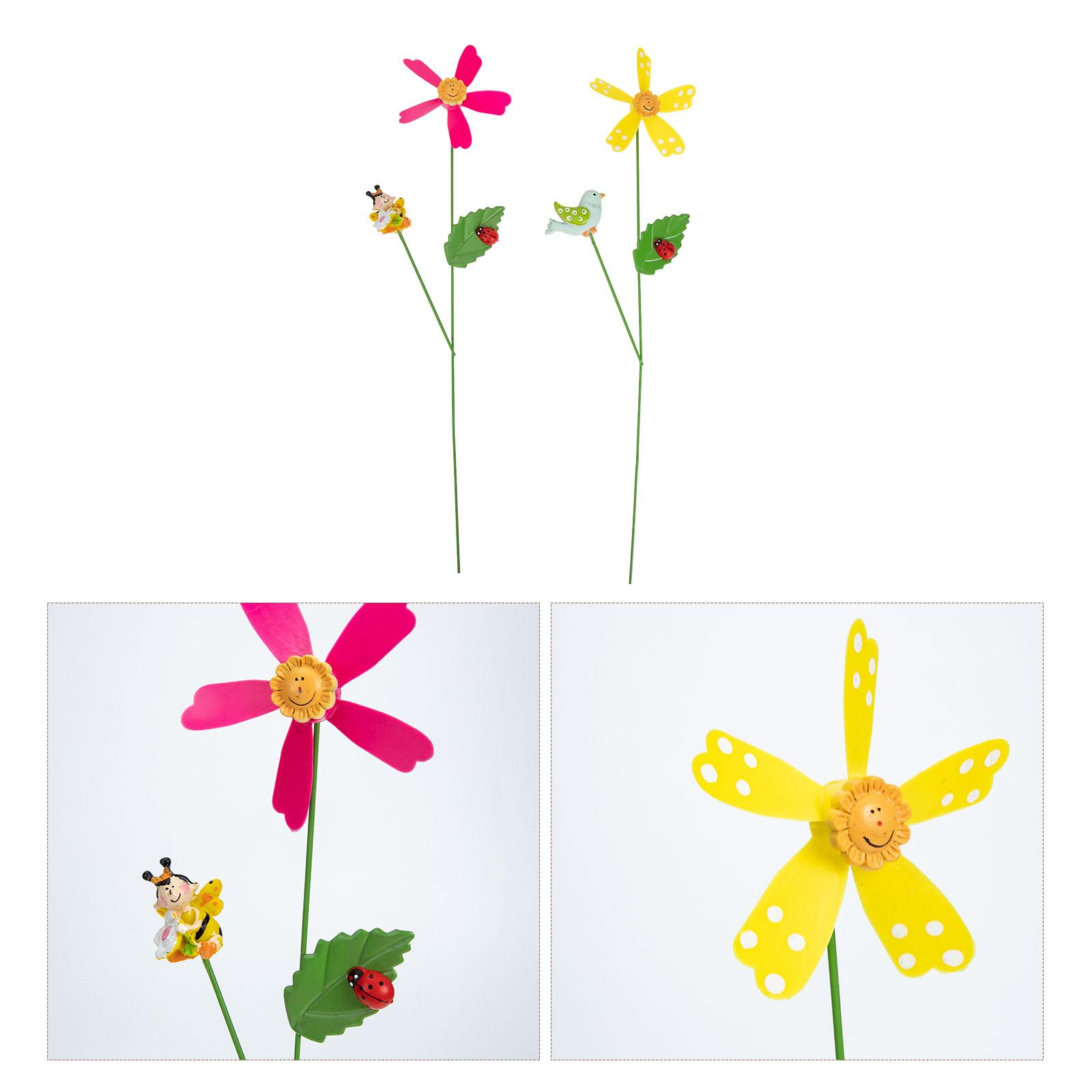 

2 шт. вертушка ветряная мельница кованое железо садовое украшение уличные цветы вертушки 40x10cm