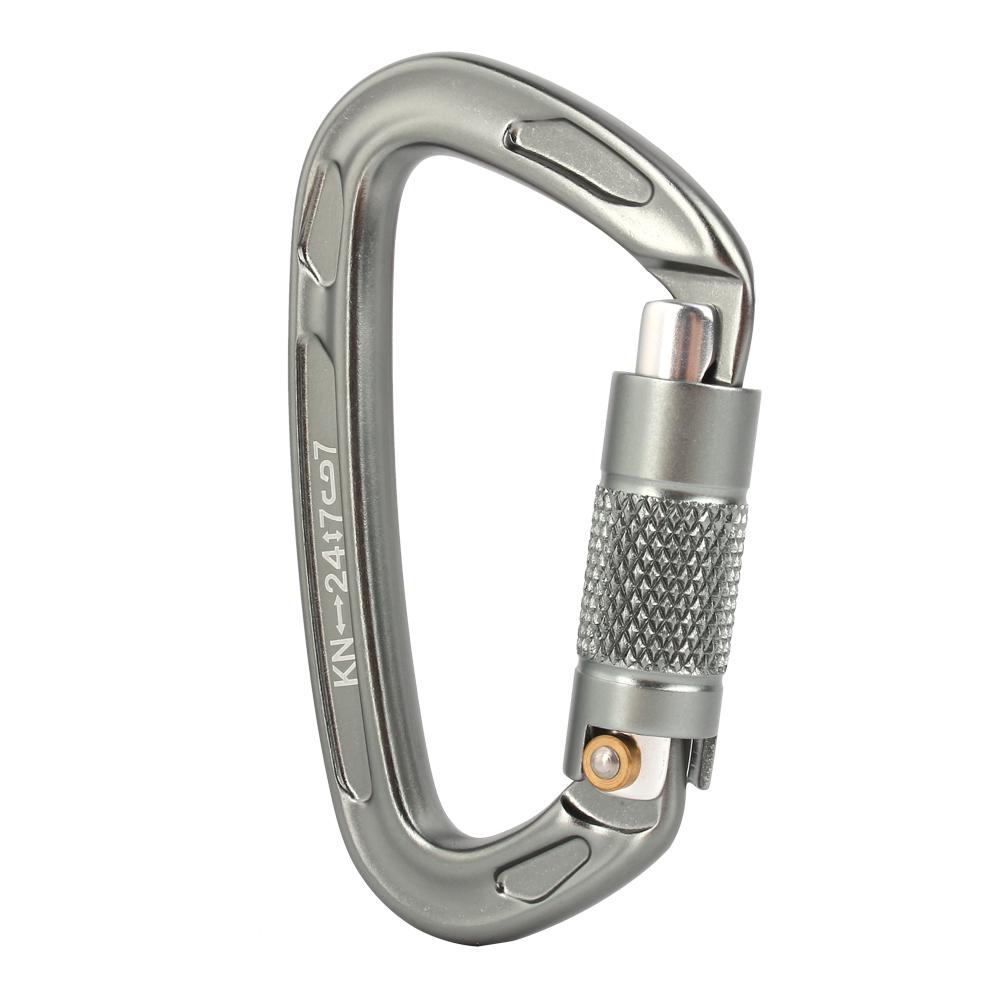 Aluminium Alloy 25KN Safety Rescue Carabiner D Buckle for Outdoor Rock Climbing
