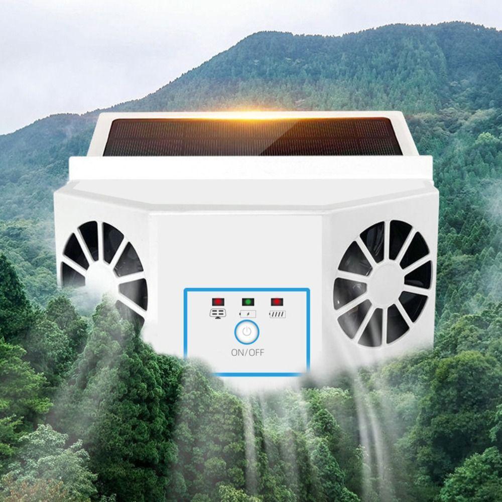 Solar Charging Auto Cooling Fan ventilation 3 Head/2 Head Car Air Cooler Assisted cooling High Wind Power Car Exhaust Fan SUV