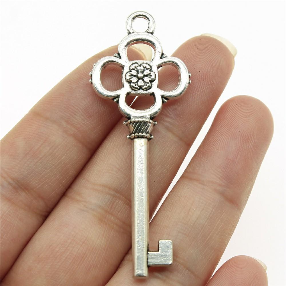 5pcs Charms Key Antique Silver Color Vintage Key Charms For Jewelry Making Charms Pendant Key Jewelry Findings DIY