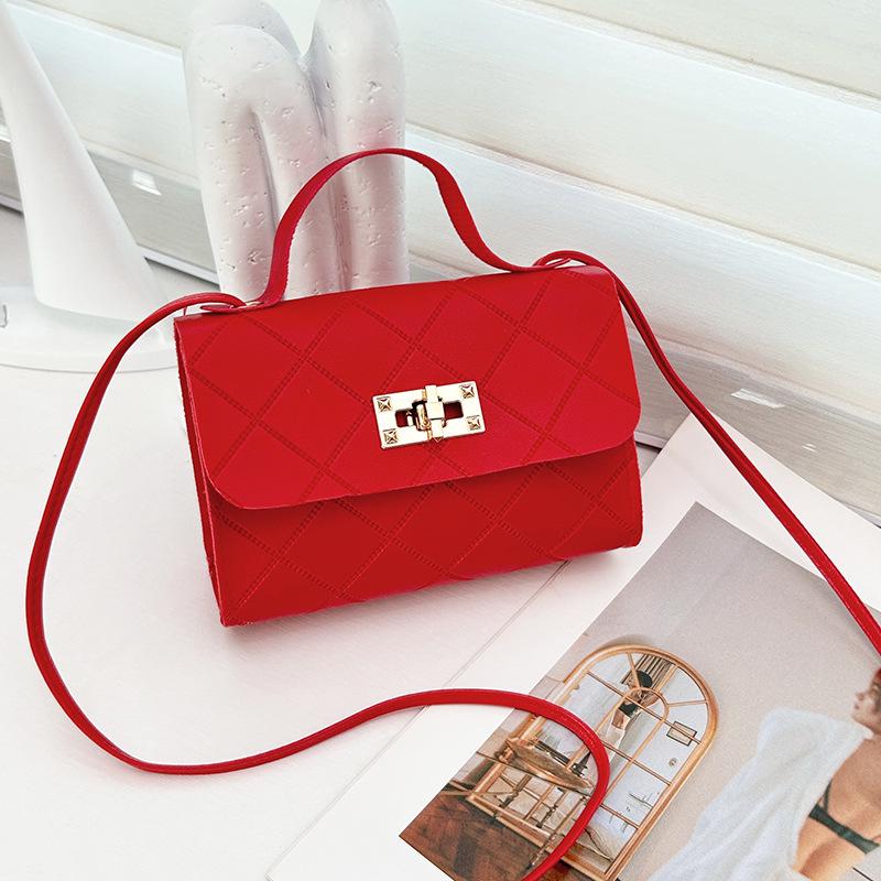 Korean-Style Embossed PU Compact Crossbody Bag for Women
