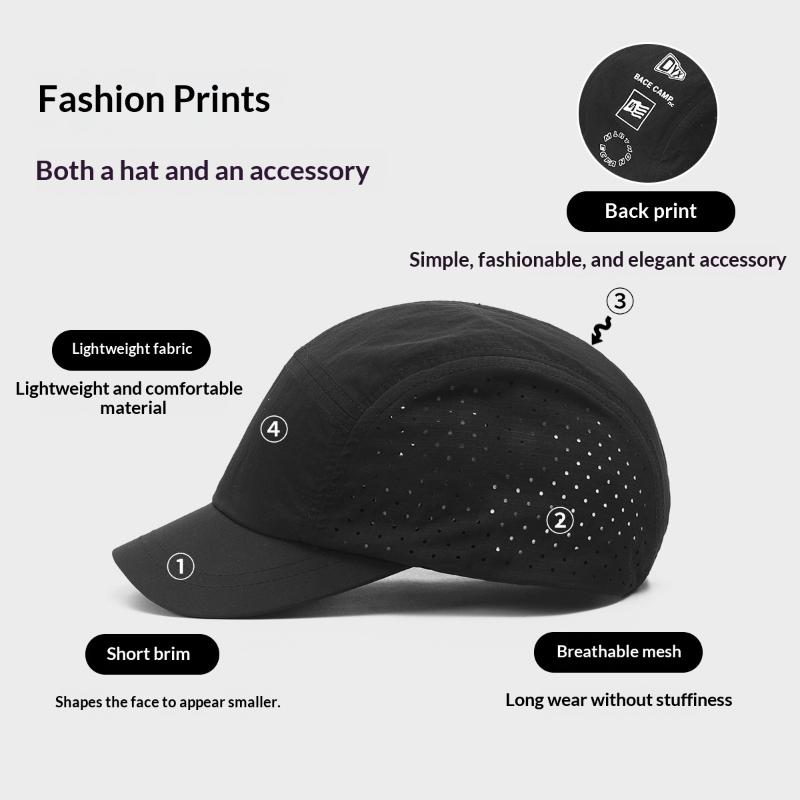 Quick-Drying Mesh Baseball Cap Breathable Lightweight UV Proof Adjustable Unisex Sun Hat for Outdoor Hiking Running
