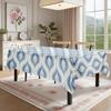 Blue Wave Geometric Rectangle Table Cloth for Table Decor Kitchen Dining Waterproof Reusable Tablecloth for Tables Party Picnic