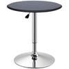 Mesa Redonda de Barra, Mesa de Pub Giratoria 360 Grados con Altura Ajustable, para Cocina, Cafetería, Negra