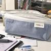 Cartoon Sailboat Pencil Case With Corduroy Material For Students Storage Organizer