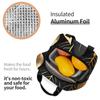 Black Golden Leaf Print Insulated Lunch Bag for Women Kids Portable Food Boxes Thermal Lunch Box Tote