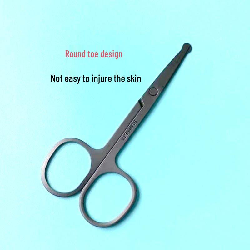 Eyebrow and Nose Hair Trimming Scissors - Stainless Steel, Round Head for Precise Grooming