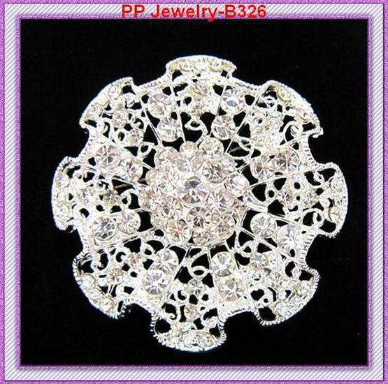 High-Grade Crystal Rhinestone Silver-Plated Brooch Corsage Accessories B326 Unisex