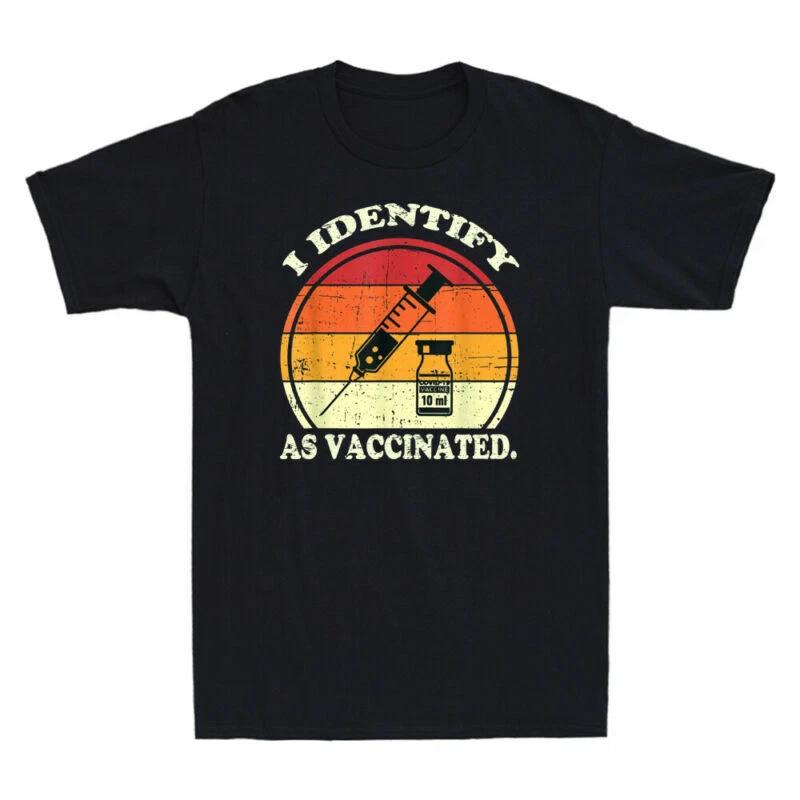 I Identify As Vaccinated Tee I Identify As Vaccinated Sunset Retro Men s T-Shirt M