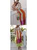 Spring/Summer 2026 European-Style Linen Print Dress - Casual Holiday Loose Fit