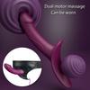 Wearable Vaginal Stimulation Vibrating Massage Dual Motor Double-Ended G Spot Vibrator Dildo For Adult Women Couple Sex Toy
