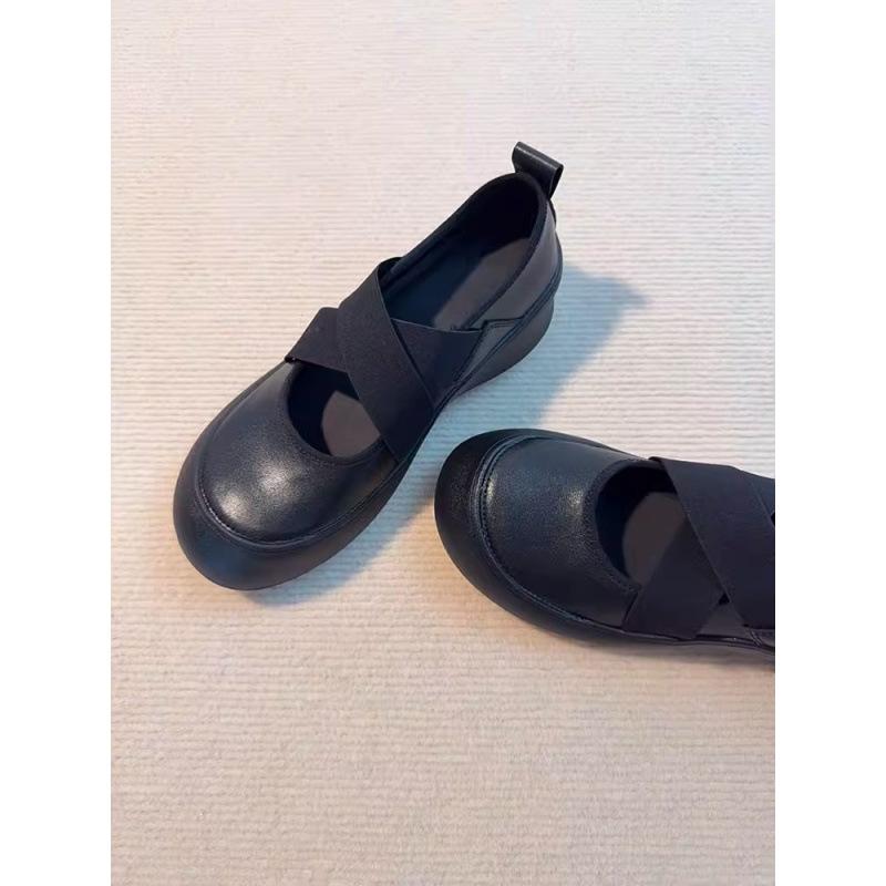 

Leather platform sports style women s cross elastic Mary Jane shoes single shoes 35 чорний