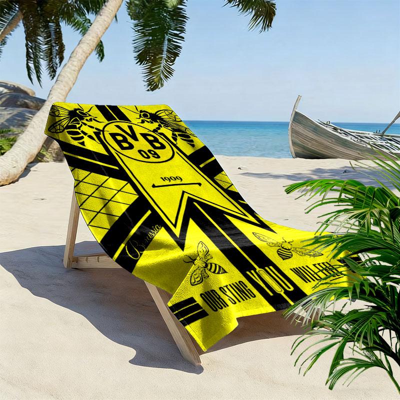 Brave BVB Logo Print Beach Towel, Large Soft Quick Dry Towel for Beach Camping Swimming