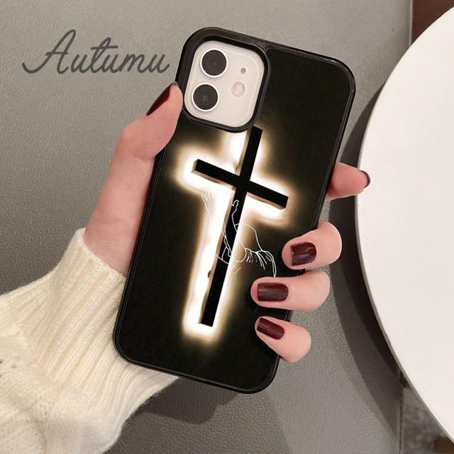 Cross On Bible Christian Catholic Phone Case for iPhone 11 12 13 14 Pro Max Mini XR XS SE 2020 6S 7 8 Plus Galaxy S21 S22 Cover