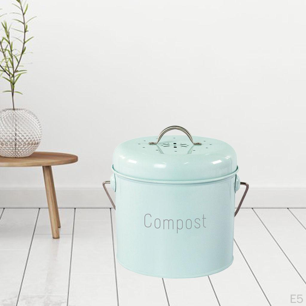 Bucket with Lid Kitchen Tar Carrying Handle Rustproof Easy To Clean