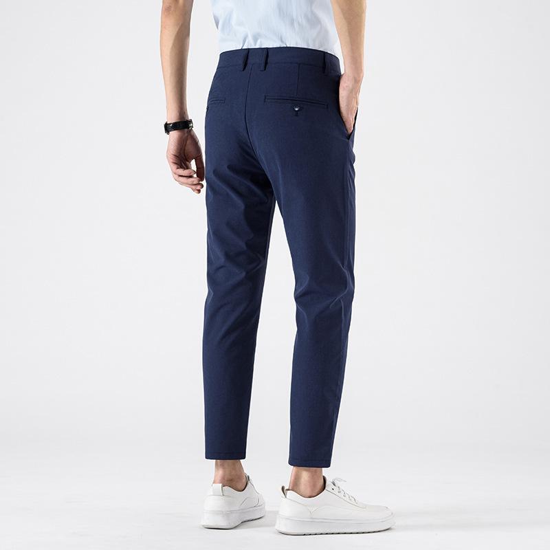 Summer Men's Light Business Casual Trousers Versatile Breathable Nine-minute Trousers Small Suit Trousers