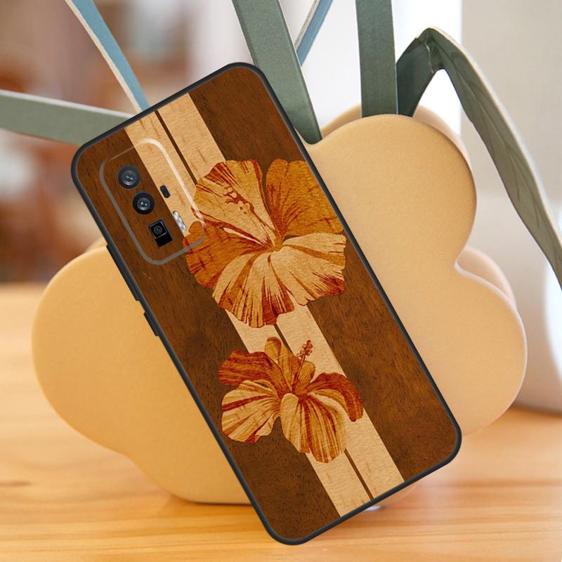 

Beach Hawaiian Faux Koa Wood Case For POCO X6 F6 Pro M6 X3 X5 M5s F3 F5 Xiaomi 14 Ultra 12 13 Lite 11T 12T 13T Pro Cover POCO X6 Pro