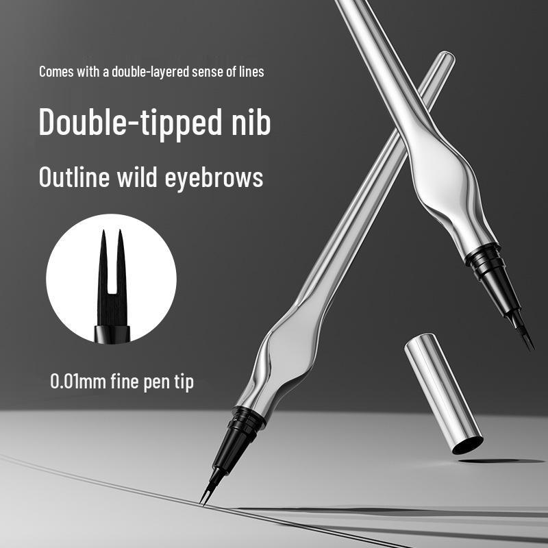 Yaqinuo Wasserdichter Augenbrauen- und Eyeliner-Stift mit zwei Spitzen – Schweißfest, Natürlich, 3D, Mehrfach verwendbar, Wasserbasiert.