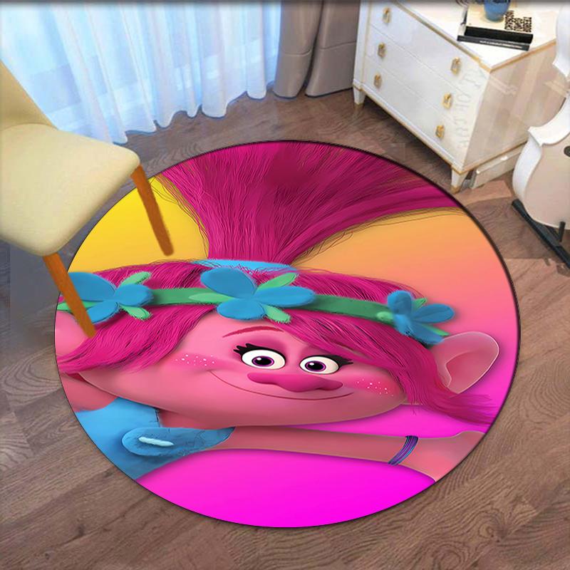 Trolls Printed Round Rug Carpet Chair Rug Area Rug Entryway Doormats,for Office Chair Living Room Bedroom Kitchen Room.
