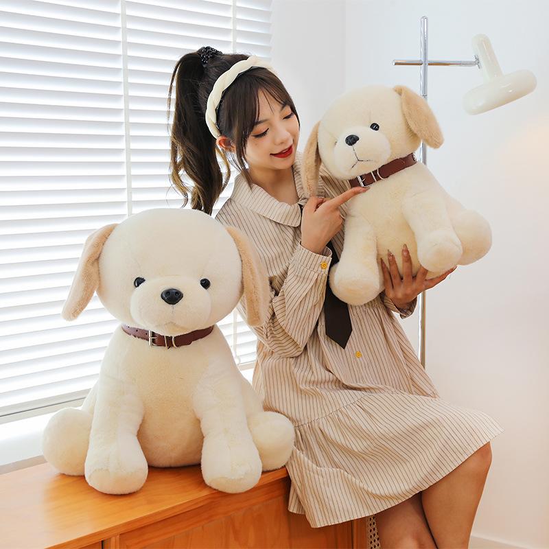 cute Labrador plush toy cute pet home ornament doll machine doll cross-border collar dog gift