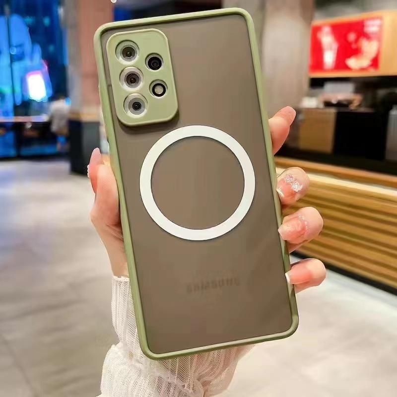 Applicable To Samsung S23 Mobile Phone Case Magnetic Charging Galaxy A52 Matte Skin Soft Case Anti-drop Protective Case S22U